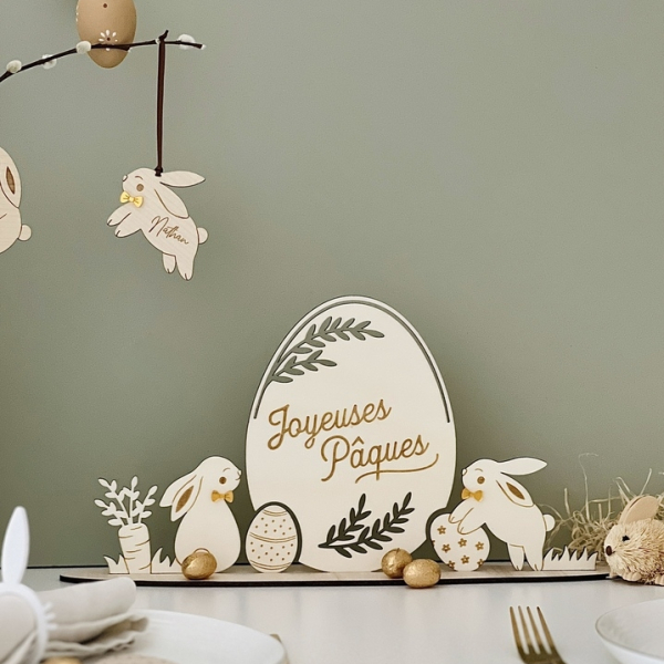 Décoration fête de Pâques, décoration de table artisanale