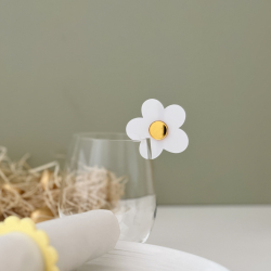 Rondelle de verre fleur marguerite