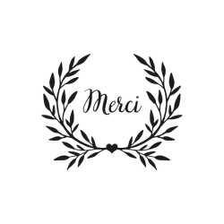 Tampon mariage remerciement merci feuillage
