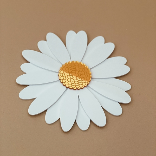 Décoration murale plexiglas marguerite blanche