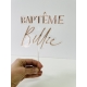 Cake topper baptême personnalisé plexiglas