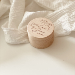 Boîte à alliances en bois personnalisée mariage