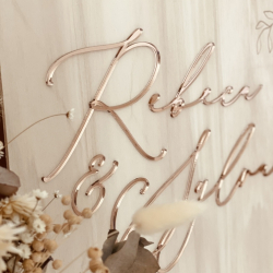 Panneau de bienvenue personnalisé en bois mariage fleuri