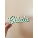 Enseigne Ohlala vert en plexiglas bi matières, décoration enfant