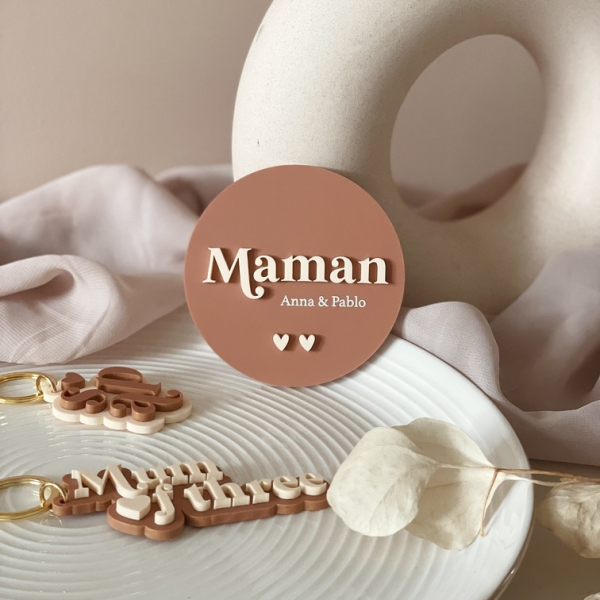 Magnet terracotta à personnaliser, cadeau personnalisé maman