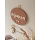 Décoration murale personnalisée Maman, médaillon terracotta