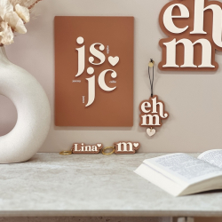 Affiche personnalisée famille plexiglas terracotta, cadeau maman