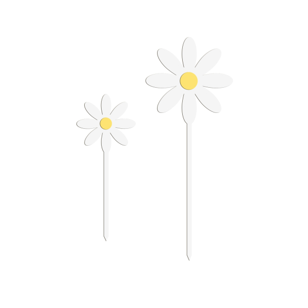 Lot de piques à gâteau thème marguerites