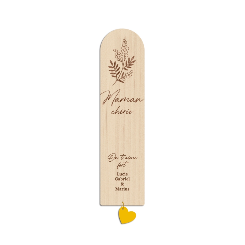 Cadeau utile Maman : Marque-page personnalisé mimosa - Print Your Love