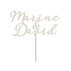 Cake topper mariage calligraphie à personnaliser