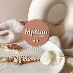 Magnet personnalisé terracotta Maman, cadeau fête des mères
