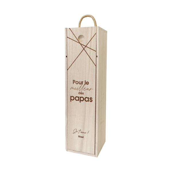 Coffret bouteille de vin personnalisé, cadeau papa