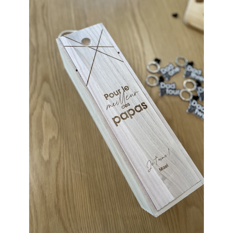 Caisse de vin en bois à personnalisée, cadeau papa - Print Your Love