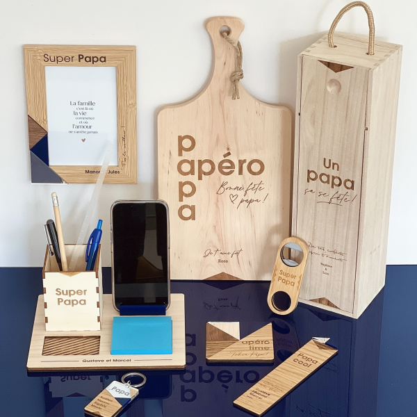 Marque-page en bois personnalisable papa fête des pères