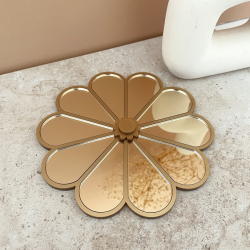 Miroir original en forme de fleur, miroir champagne