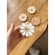 Miroir de poche personnalisé fleur, coloris blanc