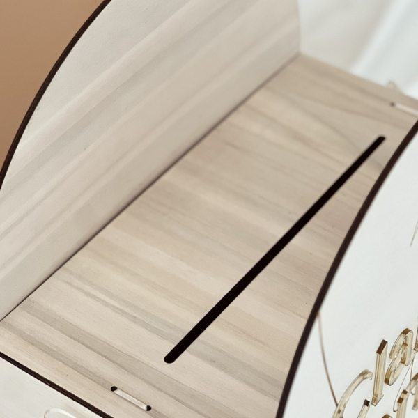 Urne en bois mariage pour enveloppes cadeau