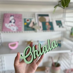 Enseigne Ohlala vert en plexiglas bi matières, décoration originale