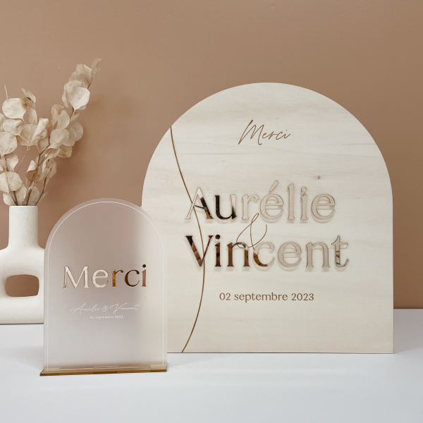 Cagnotte en bois personnalisée pour mariage, panneau urne