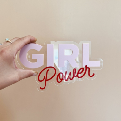 Décoration murale rose et rouge, Girl Power