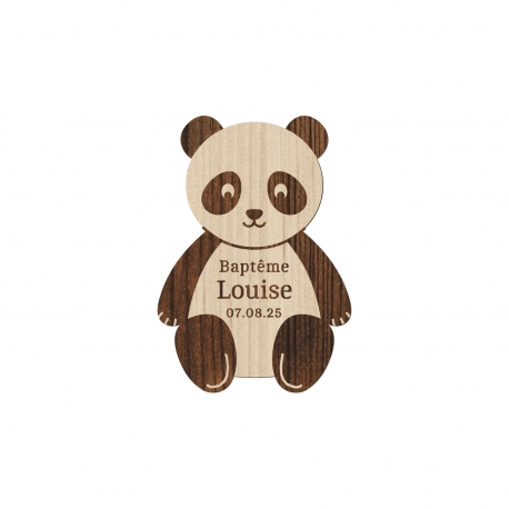 Magnet personnalisé en bois thème panda