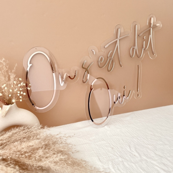 Enseigne mariage style néon, citation On s'est dit Oui !