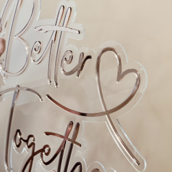 Enseigne style néon plexiglas rose gold Better Together