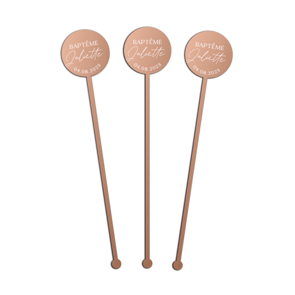 Cadeau d'invités original baptême, touillettes personnalisées