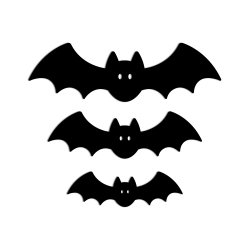 Lot de 3 chauve-souris plexiglas noir, décoration Halloween