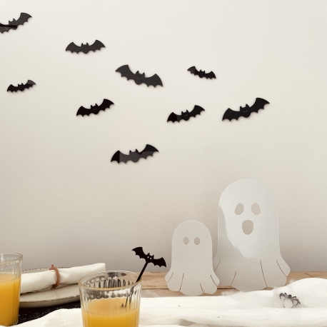 Bouteille En Verre Halloween Chauve-souris - Décoration De Table Thème Vampire - Vendu à L'unité