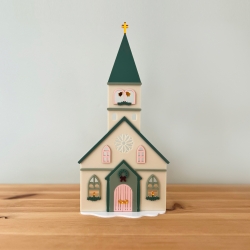 Décoration village miniature de Noël, Chapelle du village de Noël