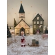 Mini monde de Noël, maison de village vert