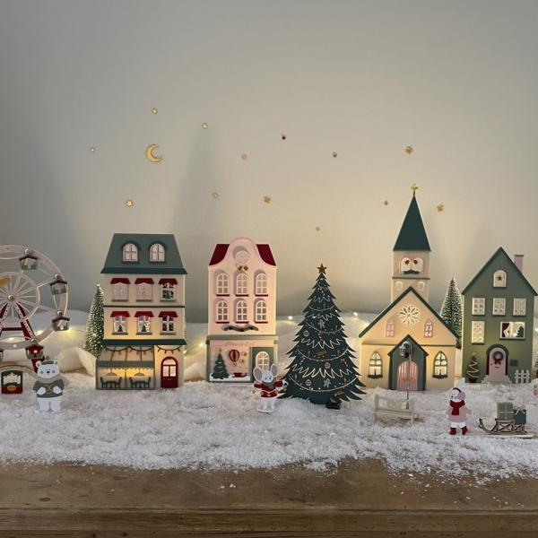 Mini monde de Noël, village de Noël miniature