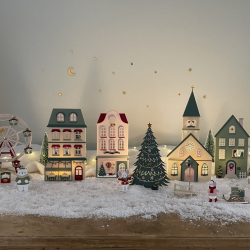 Mini monde de Noël, village de Noël miniature
