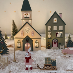 Chapelle de Noël miniature, décoration Noël originale