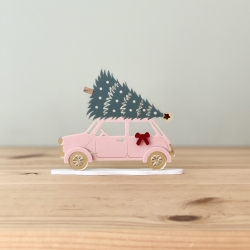 Village miniature de Noël, Rosie la voiture rose