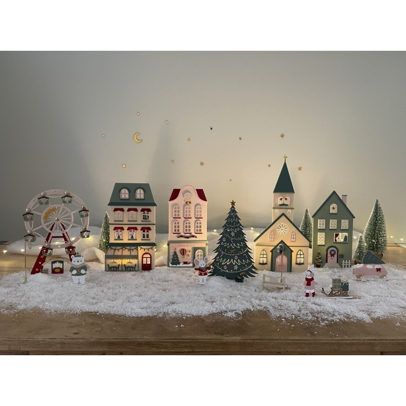 Village miniature de Noël, ciel étoilé - Print Your Love