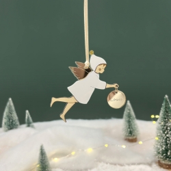 Boule de Noël personnalisée Ange, illustration Atelier Oranger