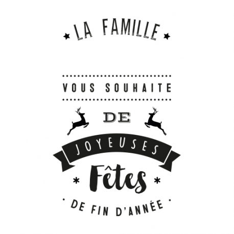 Tampon Noël joyeuses fêtes famille personnalisable