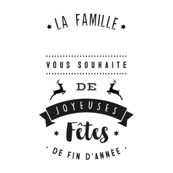 Tampon Noël joyeuses fêtes famille personnalisable