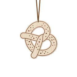 Suspension de Noël en bois, bretzel d'Alsace