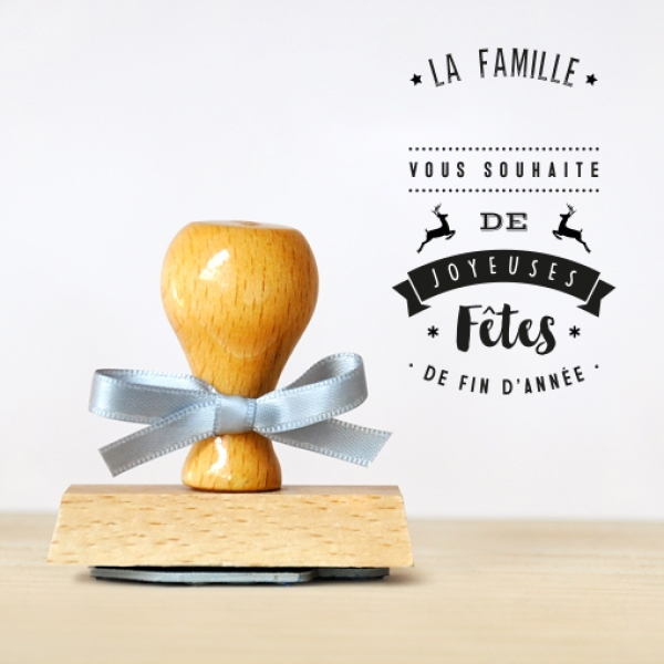 Tampon scrapbooking joyeuses fêtes rennes de Noël