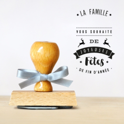 Tampon scrapbooking joyeuses fêtes rennes de Noël