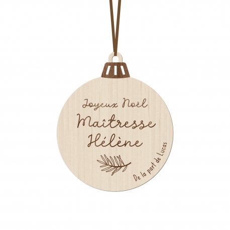 Boule de Noël personnalisée, cadeau maîtresse