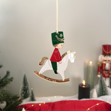 Boule de Noël Casse-noisette sur son cheval