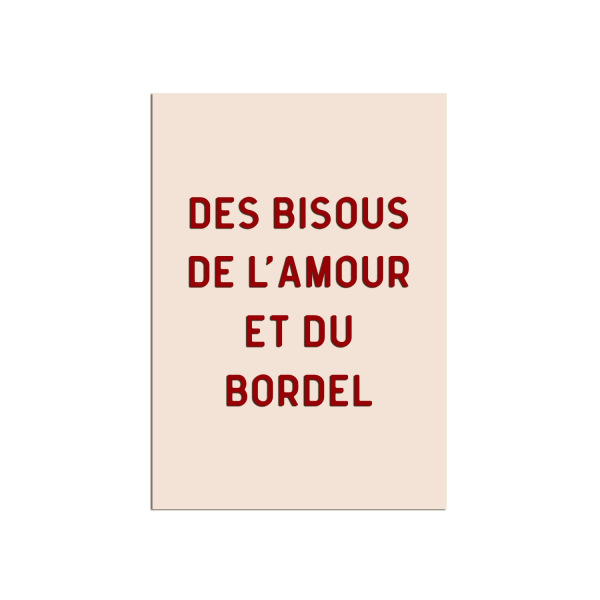 Affiche en plexiglas Des bisous de l'amour et du bordel, affiche colorée
