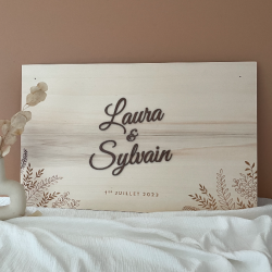 Panneau de bienvenue mariage personnalisé, modèle jardin sauvage