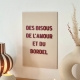 Affiche plexiglas rouge et rose, bisous amour et bordel