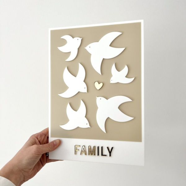 Affiche en plexiglas originale, oiseaux