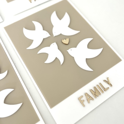 Affiche en plexiglas family birds 4 oiseaux